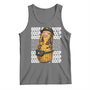 Funny Burnt Peanut Goop Tank Top Burnt Corn Meme Viral Humor TS14 Black Heather Print Your Wear