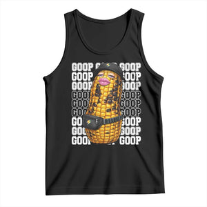Funny Burnt Peanut Goop Tank Top Burnt Corn Meme Viral Humor TS14 Black Print Your Wear