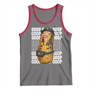 Funny Burnt Peanut Goop Tank Top Burnt Corn Meme Viral Humor TS14 Deep Heather Red Print Your Wear