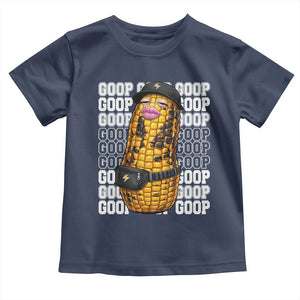 Funny Burnt Peanut Goop Toddler T Shirt Burnt Corn Meme Viral Humor TS14 Navy Print Your Wear