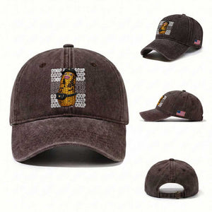 Funny Burnt Peanut Goop Washed Cotton Baseball Cap Burnt Corn Meme Viral Humor TS14 Washed Cap Universal Fit Dark Brown Print Your Wear