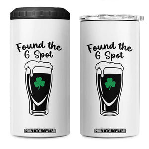 Funny St Patrick’s Day Beer 4 in 1 Can Cooler Tumbler Found The G Spot TS14 One Size: 16 oz White Print Your Wear