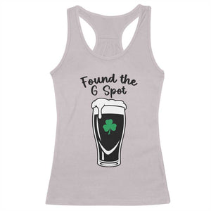 Funny St Patrick’s Day Beer Racerback Tank Top Found The G Spot TS14 Ice Gray Print Your Wear