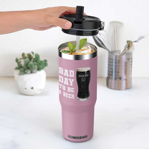 Irish Shamrock Beer Flip Straw Tumbler Bad Day To Be A Beer TS14 One Size: 30 oz Light Pink Print Your Wear