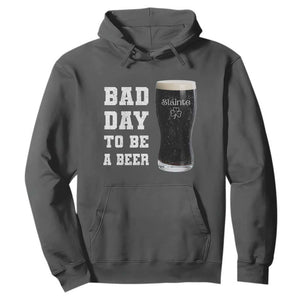 Irish Shamrock Beer Hoodie Bad Day To Be A Beer TS14 Dark Heather Print Your Wear