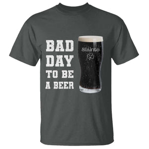 Irish Shamrock Beer T Shirt Bad Day To Be A Beer TS14 Dark Heather Print Your Wear
