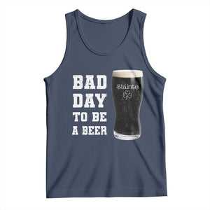 Irish Shamrock Beer Tank Top Bad Day To Be A Beer TS14 Navy Print Your Wear
