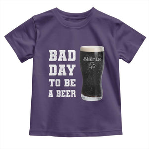 Irish Shamrock Beer Toddler T Shirt Bad Day To Be A Beer TS14 Purple Print Your Wear