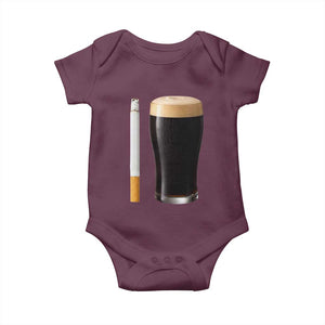 Irish Shamrock Beer Smoking Pub Drinking Humor Baby Onesie TS14 Maroon Print Your Wear
