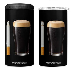 Irish Shamrock Beer Smoking Pub Drinking Humor 4 in 1 Can Cooler Tumbler TS14 One Size: 16 oz Black Print Your Wear