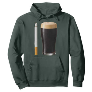 Irish Shamrock Beer Smoking Pub Drinking Humor Hoodie TS14 Dark Forest Green Print Your Wear