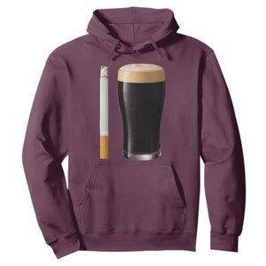 Irish Shamrock Beer Smoking Pub Drinking Humor Hoodie TS14 Maroon Print Your Wear