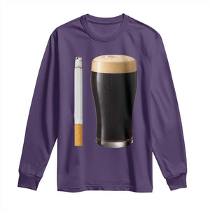 Irish Shamrock Beer Smoking Pub Drinking Humor Long Sleeve Shirt TS14 Purple Print Your Wear