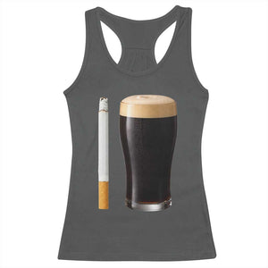Irish Shamrock Beer Smoking Pub Drinking Humor Racerback Tank Top TS14 Dark Heather Print Your Wear