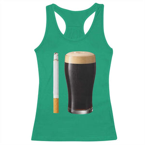 Irish Shamrock Beer Smoking Pub Drinking Humor Racerback Tank Top TS14 Irish Green Print Your Wear