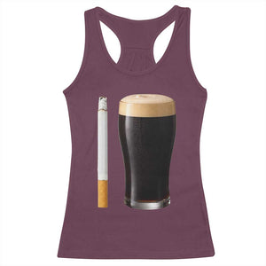 Irish Shamrock Beer Smoking Pub Drinking Humor Racerback Tank Top TS14 Maroon Print Your Wear