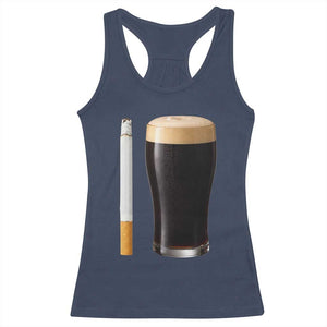 Irish Shamrock Beer Smoking Pub Drinking Humor Racerback Tank Top TS14 Navy Print Your Wear