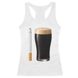 Irish Shamrock Beer Smoking Pub Drinking Humor Racerback Tank Top TS14 White Print Your Wear