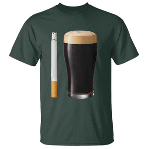 Irish Shamrock Beer Smoking Pub Drinking Humor T Shirt TS14 Dark Forest Green Print Your Wear