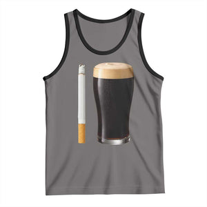 Irish Shamrock Beer Smoking Pub Drinking Humor Tank Top TS14 Deep Heather Black Print Your Wear