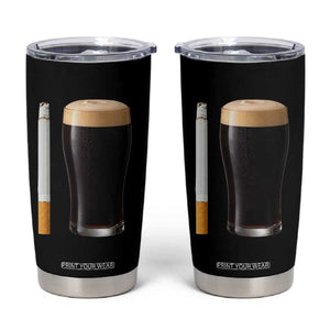 Irish Shamrock Beer Smoking Pub Drinking Humor Tumbler Cup TS14 Black Print Your Wear