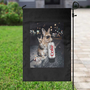 Funny Bunny Drinking Diet Coke Garden Flag Vintage 90s Graphic Meme TS14 Print Your Wear
