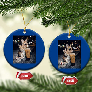 Funny Bunny Drinking Diet Coke Ceramic Ornament Vintage 90s Graphic Meme TS14 1pc Blue Print Your Wear