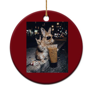 Funny Bunny Drinking Diet Coke Ceramic Ornament Vintage 90s Graphic Meme TS14 1pc Red Print Your Wear