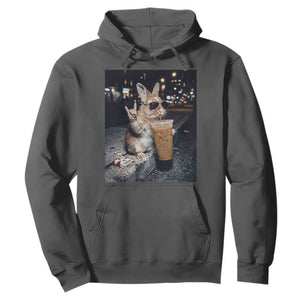 Funny Bunny Drinking Diet Coke Hoodie Vintage 90s Graphic Meme TS14 Dark Heather Print Your Wear