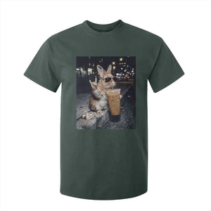 Funny Bunny Drinking Diet Coke T Shirt For Kid Vintage 90s Graphic Meme TS14 Dark Forest Green Print Your Wear