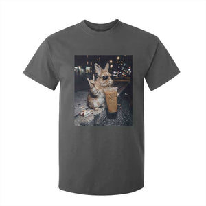 Funny Bunny Drinking Diet Coke T Shirt For Kid Vintage 90s Graphic Meme TS14 Dark Heather Print Your Wear