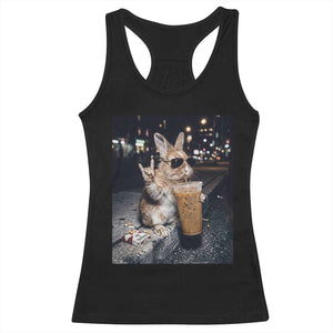 Funny Bunny Drinking Diet Coke Racerback Tank Top Vintage 90s Graphic Meme TS14 Black Print Your Wear