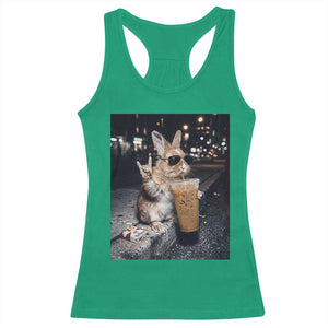 Funny Bunny Drinking Diet Coke Racerback Tank Top Vintage 90s Graphic Meme TS14 Irish Green Print Your Wear