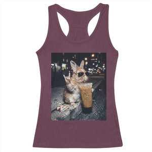 Funny Bunny Drinking Diet Coke Racerback Tank Top Vintage 90s Graphic Meme TS14 Maroon Print Your Wear