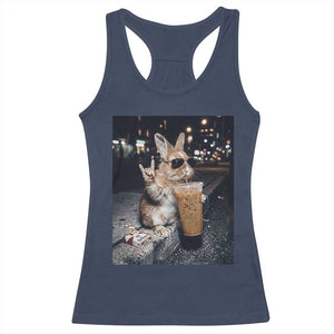 Funny Bunny Drinking Diet Coke Racerback Tank Top Vintage 90s Graphic Meme TS14 Navy Print Your Wear