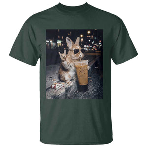 Funny Bunny Drinking Diet Coke T Shirt Vintage 90s Graphic Meme TS14 Dark Forest Green Print Your Wear