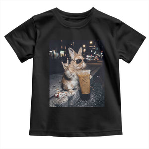 Funny Bunny Drinking Diet Coke Toddler T Shirt Vintage 90s Graphic Meme TS14 Black Print Your Wear