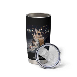 Funny Bunny Drinking Iced Coffee Tumbler Cup Vintage 90s Graphic Meme TS14 Print Your Wear