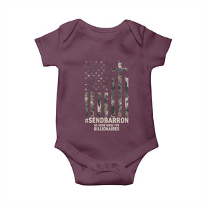 Send Barron Baby Onesie Vintage American Flag Camo Hashtag Protest Meme TS14 Maroon Print Your Wear