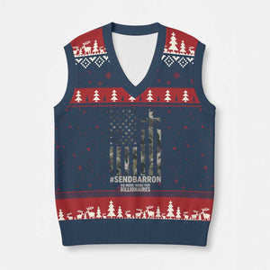 Send Barron V-Neck Knit Sweater Vest Vintage American Flag Camo Hashtag Protest Meme TS14 Navy Red Print Your Wear
