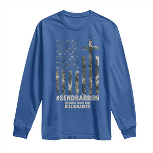 Send Barron Long Sleeve Shirt Vintage American Flag Camo Hashtag Protest Meme TS14 Royal Blue Print Your Wear
