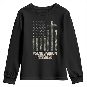Send Barron Youth Sweatshirt Vintage American Flag Camo Hashtag Protest Meme TS14 Black Print Your Wear