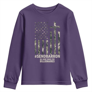 Send Barron Youth Sweatshirt Vintage American Flag Camo Hashtag Protest Meme TS14 Purple Print Your Wear
