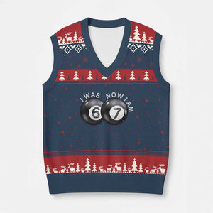 I Was 6 Now I'm 7 Ball V-Neck Knit Sweater Vest Funny 67 Six Seven Meme TS14 Navy Red Print Your Wear