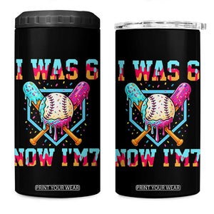 I Was 6 Now I'm 7 4 in 1 Can Cooler Tumbler Baseball Ice Cream Drip Number 67 Player 67th Birthday TS14 One Size: 16 oz Black Print Your Wear
