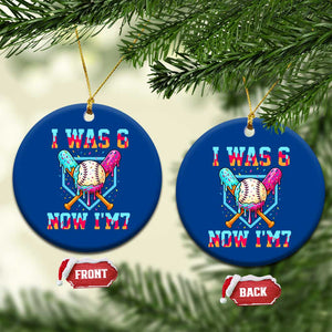 I Was 6 Now I'm 7 Ceramic Ornament Baseball Ice Cream Drip Number 67 Player 67th Birthday TS14 1pc Blue Print Your Wear