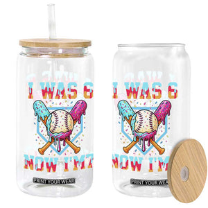 I Was 6 Now I'm 7 Glass Can Baseball Ice Cream Drip Number 67 Player 67th Birthday TS14 Print Your Wear