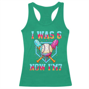I Was 6 Now I'm 7 Racerback Tank Top Baseball Ice Cream Drip Number 67 Player 67th Birthday TS14 Irish Green Print Your Wear