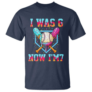 I Was 6 Now I'm 7 T Shirt Baseball Ice Cream Drip Number 67 Player 67th Birthday TS14 Navy Print Your Wear