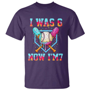 I Was 6 Now I'm 7 T Shirt Baseball Ice Cream Drip Number 67 Player 67th Birthday TS14 Purple Print Your Wear